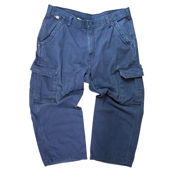 Carhartt Flame Resistant Canvas Cargo Pants Cat 2 Navy Grunge Utility Sz 38x30 - Picture 1 of 10